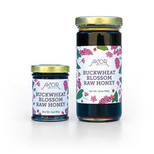 Load image into Gallery viewer, Astor Apiaries Buckwheat Blossom Raw Honey 3oz &amp; 12oz Jars