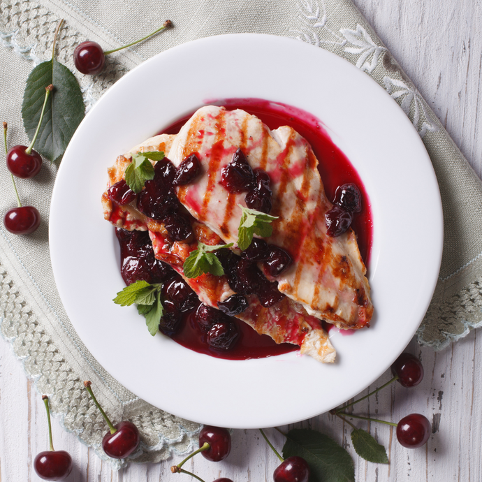 Grilled Honey Chicken with Cherry Sauce