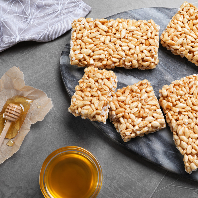 Honey Peanut Butter Rice Krispy treats