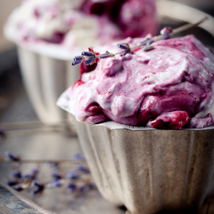 Lavender Blueberry Honey Ice Cream