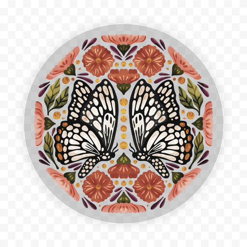 Butterfly Flower Clear Sticker