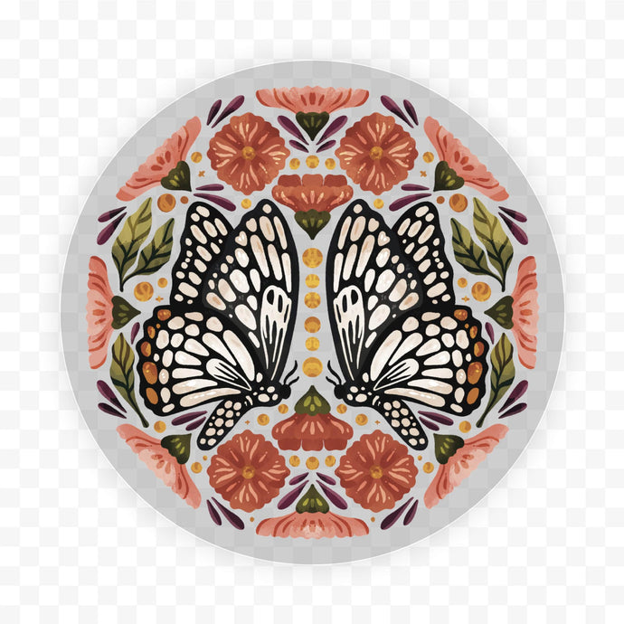 Butterfly Flower Clear Sticker