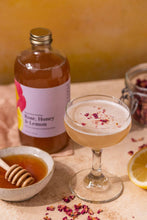 Load image into Gallery viewer, Rose Honey Lemon Cocktail and Mocktail Mixer, 16 fl oz