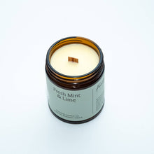 Load image into Gallery viewer, Fresh Mint &amp; Lime Essential Oil Beeswax Jar Candle