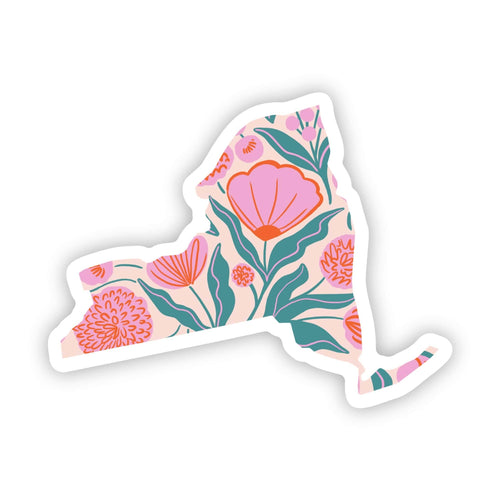 New York State Sticker - Elegant Floral