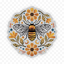 Load image into Gallery viewer, Flowers And Bee Clear Sticker