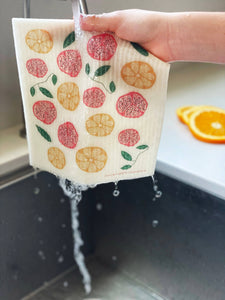 Pomegranates & Oranges Swedish Dishcloth