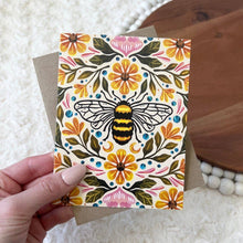 Load image into Gallery viewer, Bee &amp; Floral Greeting Card