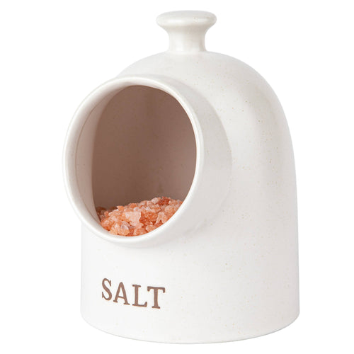 Kook Ceramic Salt Pig, 15 oz, Speckled Oatmeal