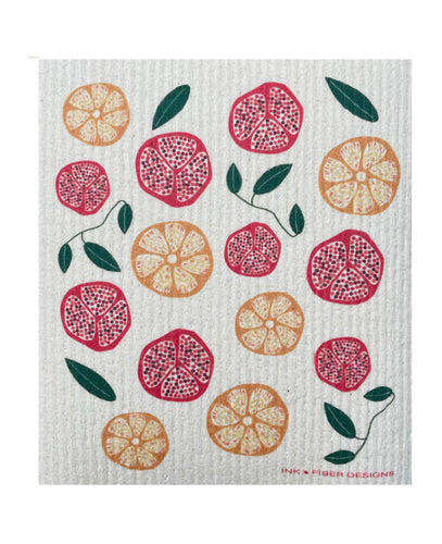 Pomegranates & Oranges Swedish Dishcloth