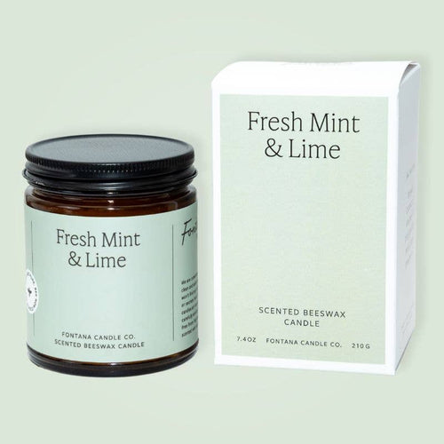 Fresh Mint & Lime Essential Oil Beeswax Jar Candle
