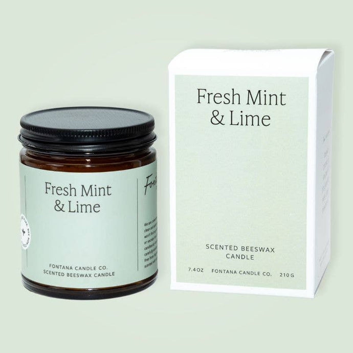 Fresh Mint & Lime Essential Oil Beeswax Jar Candle