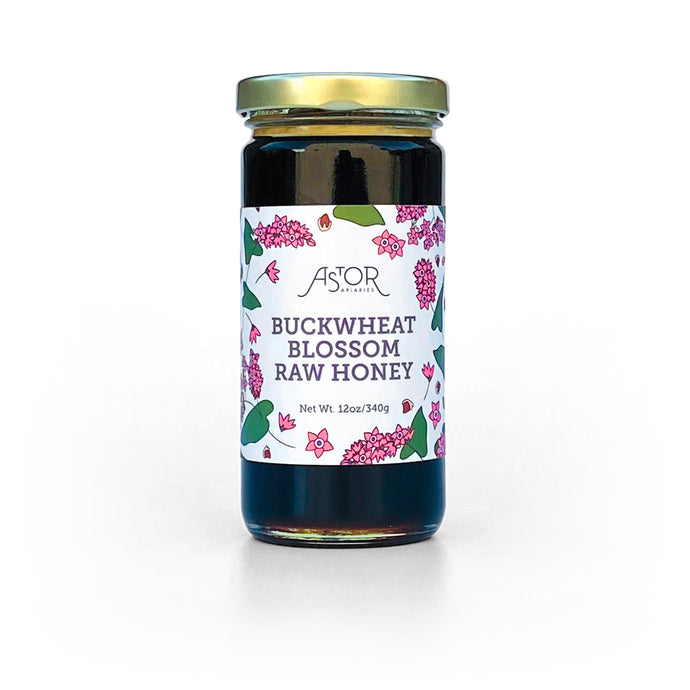 Astor Apiaries Buckwheat Blossom Raw Honey 12oz Jar